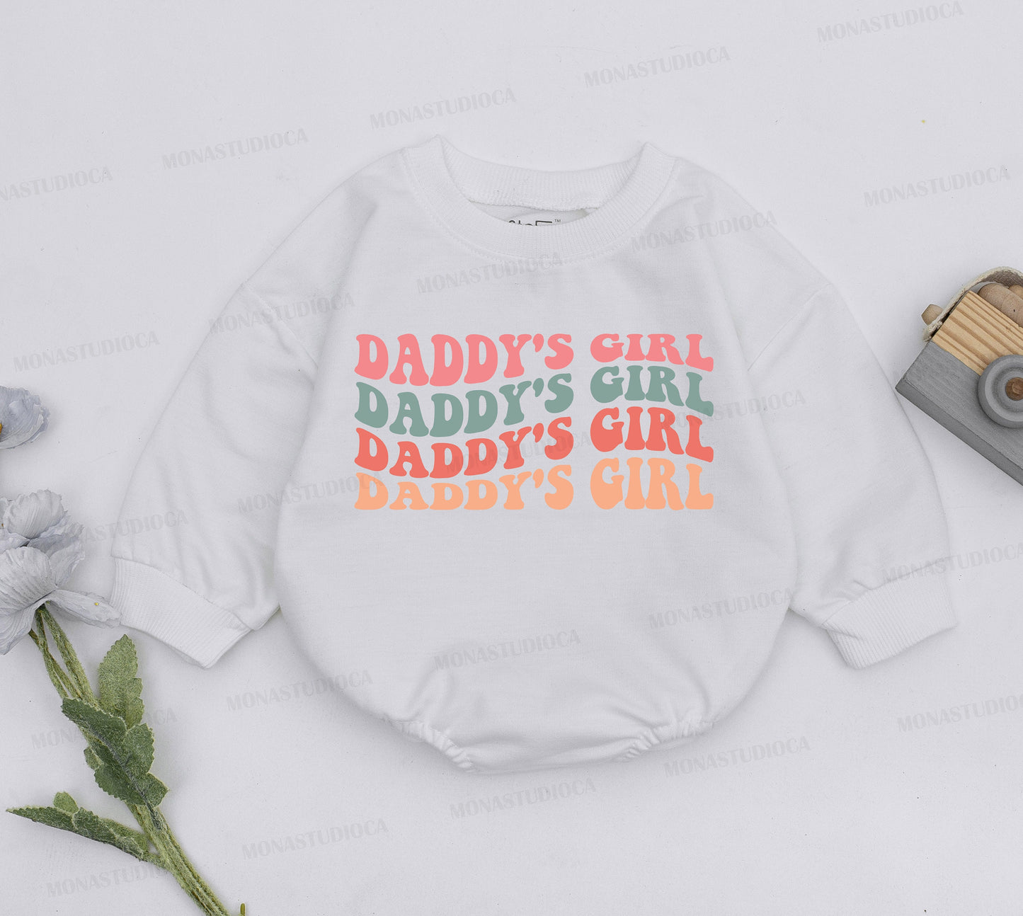 Daddy's Girl Baby Romper, Wavy Design, Father's Day Gift for Daughter, Newborn Girl Outfit, Baby Shower Gift, Coming Home Clothes