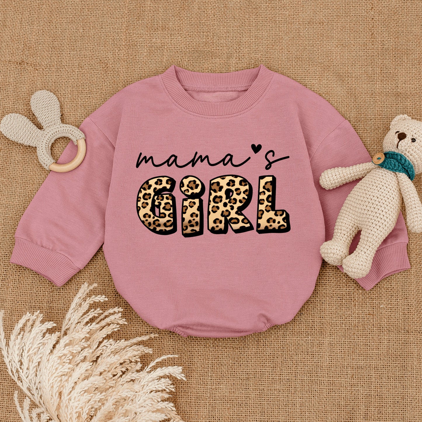 Mama's Girl Cheetah Print Baby Romper Cute Leopard Bodysuit for Baby Girls Perfect Mommy Daughter Matching Outfit Shower Gift