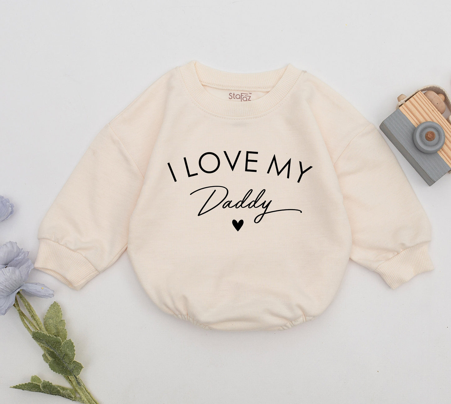 Sweet Baby Girl "I Love My Daddy" Romper Minimalist Heart Design Father's Day Gift for Daughter Newborn