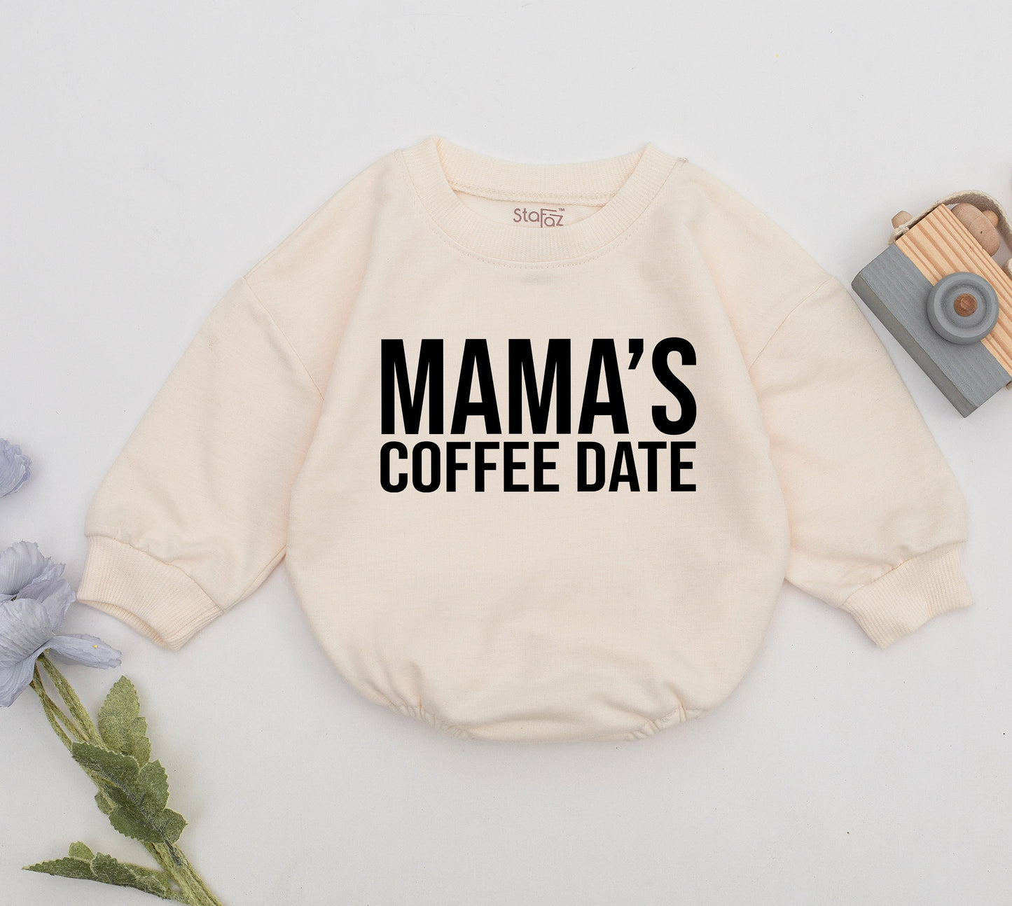 Mama's Coffee Date Romper Darling Baby Girl Outfit for Mom Daughter Matching Outfits Adorable Mother's Day Newborn Gift