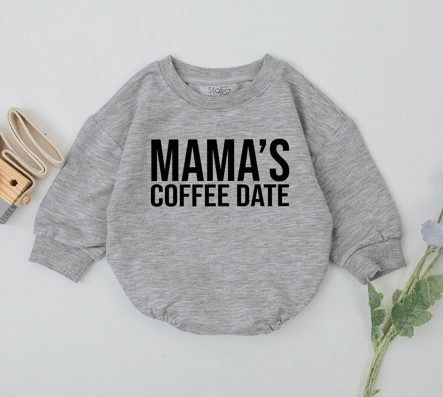 Mama's Coffee Date Romper Darling Baby Girl Outfit for Mom Daughter Matching Outfits Adorable Mother's Day Newborn Gift