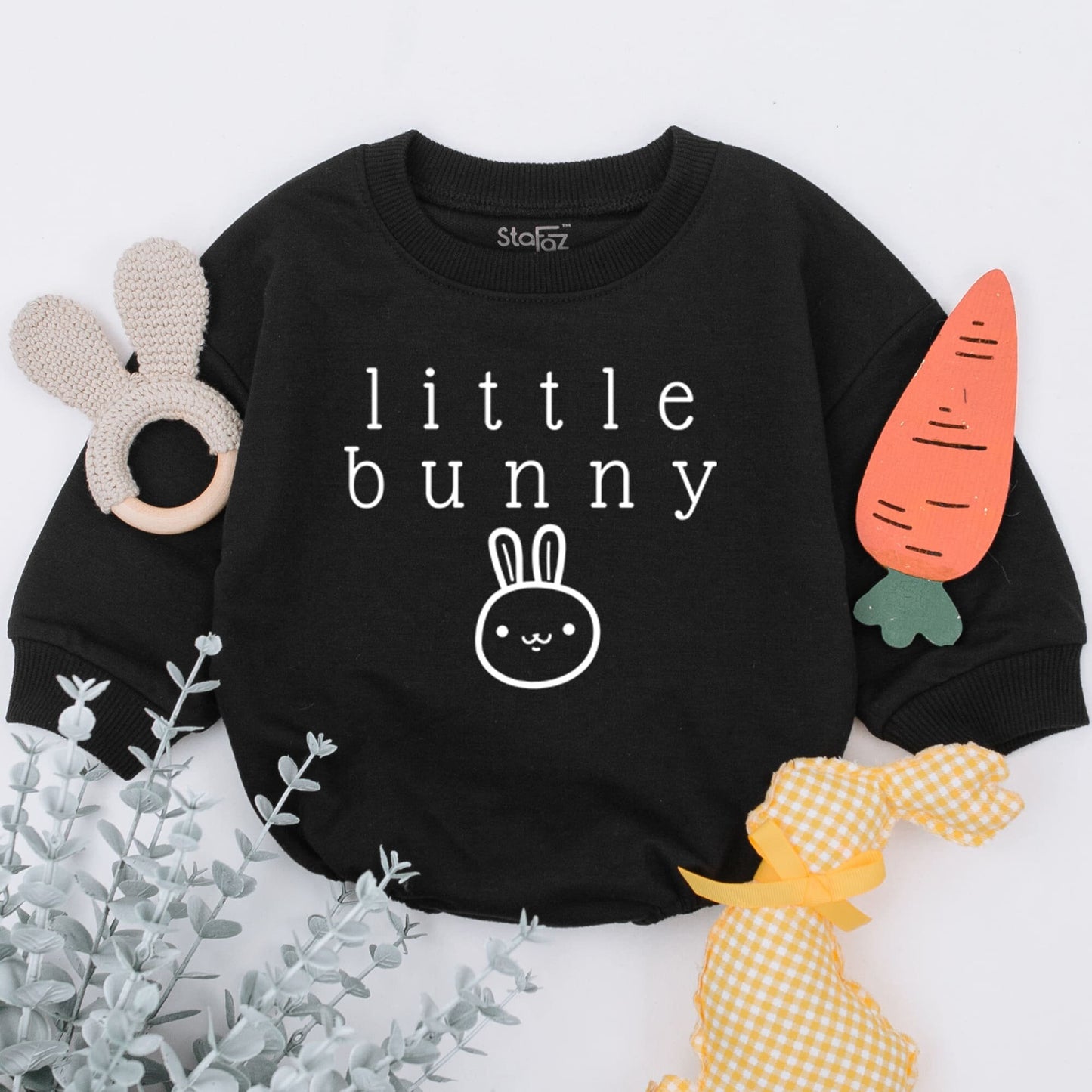 Little Bunny Baby Romper: Sweet Easter Outfit, Cute Newborn Gift, Soft Cotton Sleepsuit with Minimalist Rabbit Design, Perfect 1st Easter Outfit (137 chars)
