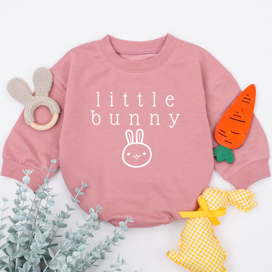 Little Bunny Baby Romper: Sweet Easter Outfit, Cute Newborn Gift, Soft Cotton Sleepsuit with Minimalist Rabbit Design, Perfect 1st Easter Outfit (137 chars)