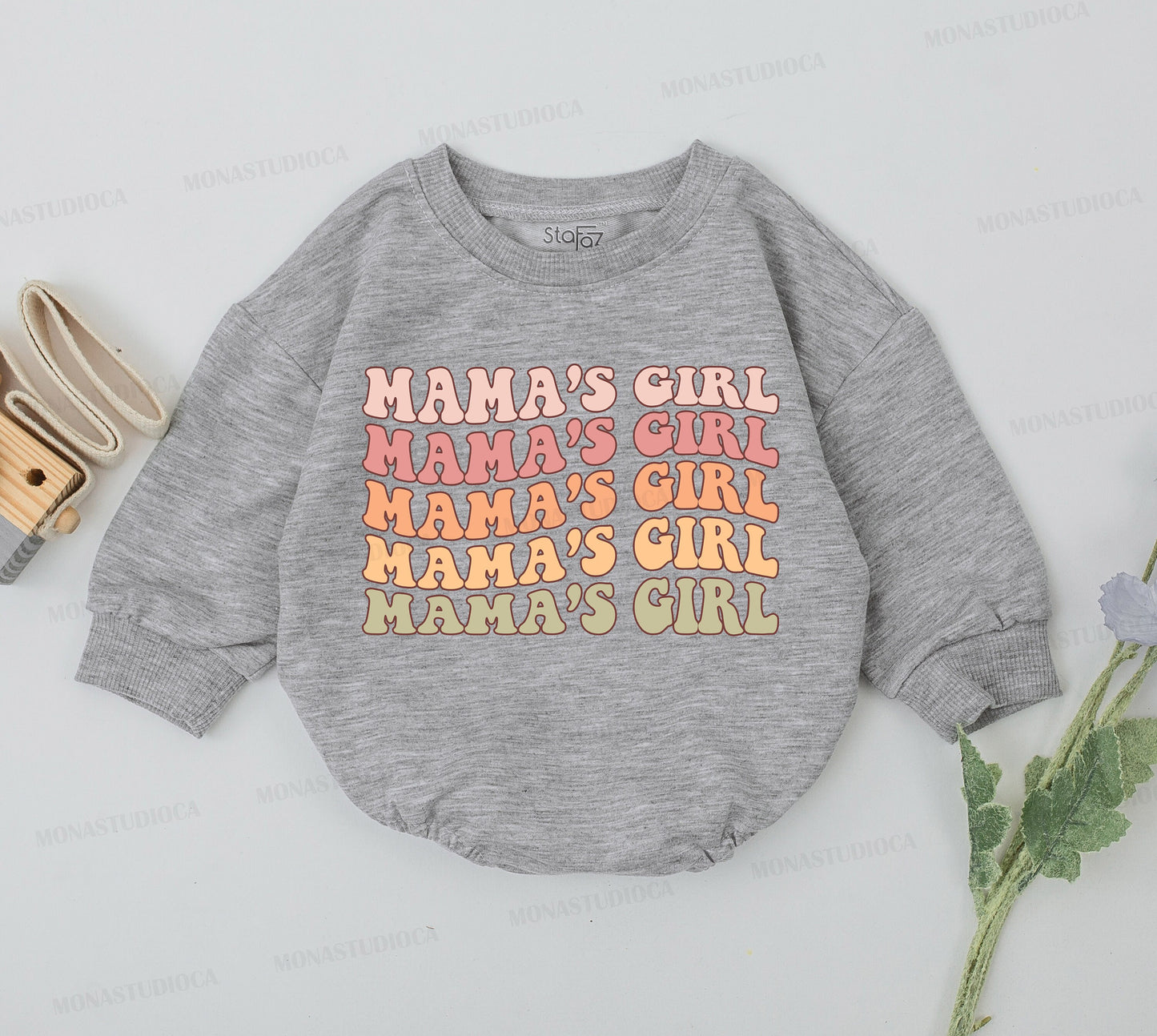 Mama's Girl Baby Romper & Matching Outfits for Newborn Girls, Mom & Daughter Shower Gift, Soft Cotton