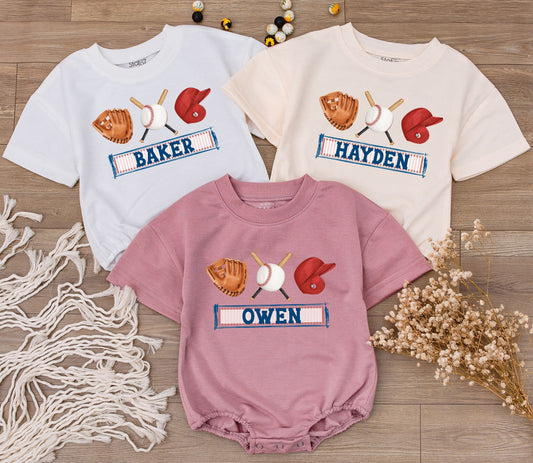 Custom Retro Baseball Game Day Bodysuit Girls Baseball Outfit Baby One Piece Football Romper Perfect for Game Day Celebrations
