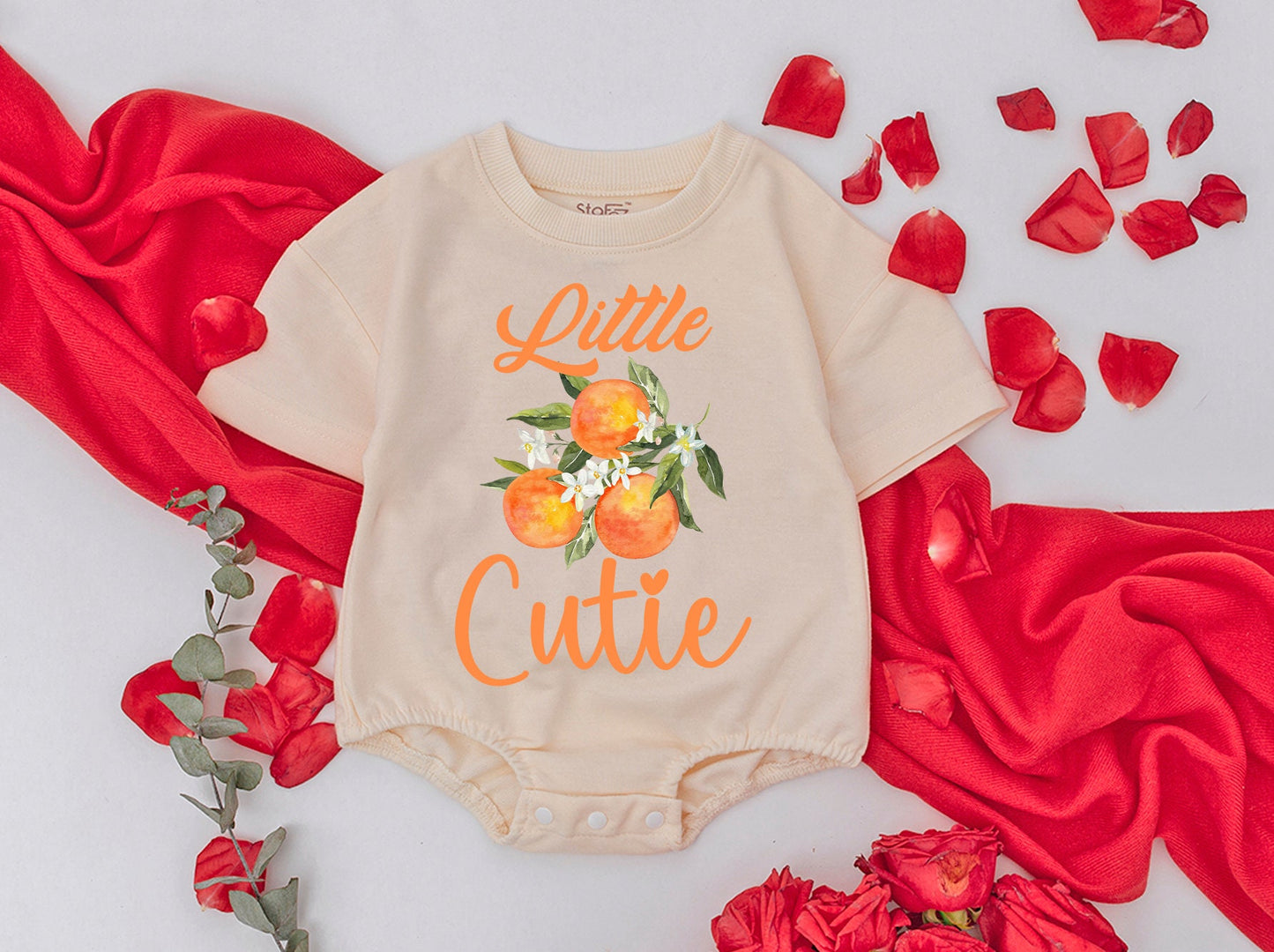 Little Cutie Orange Family Matching Shirts Rompers Daddy Mama Sister Newborn Toddler Bright Fruit Design Baby Shower Gift Apparel