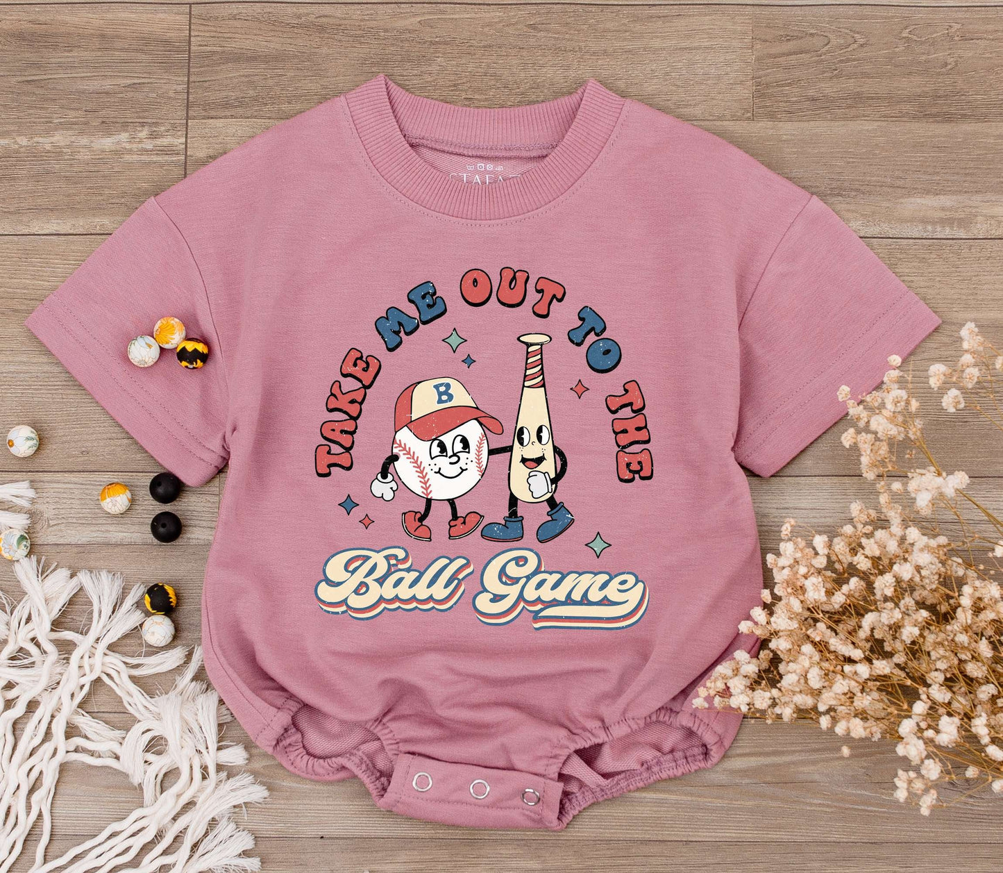 Take Me Out To The Ball Game Romper, Vintage Baseball Baby Bodysuit 1st Birthday Outfit, Game Day Clothes Cute Boy Newborn Shirt, Retro Vibes 138