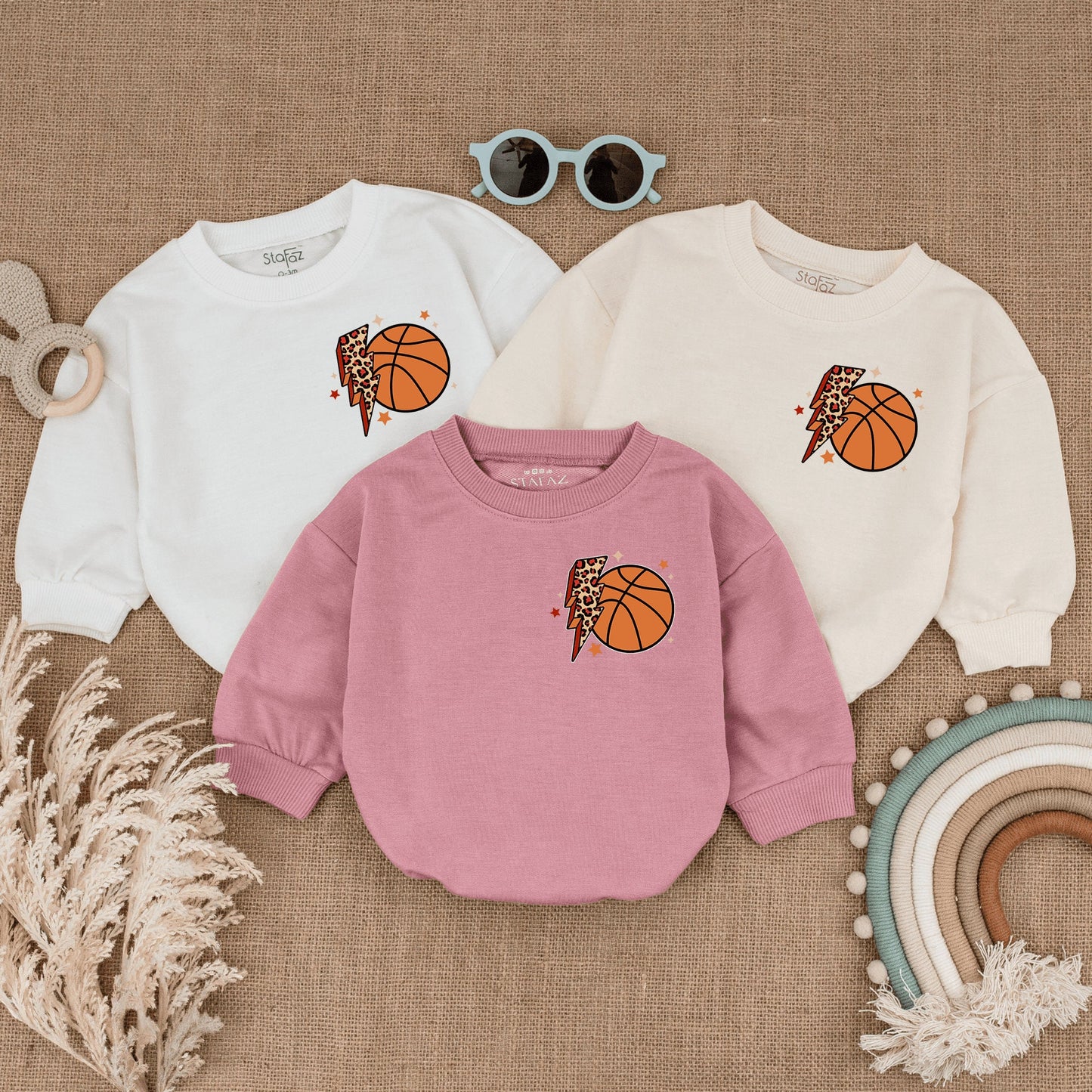 Retro Basketball Game Football Season Baby Romper Bubble Bodysuit Infant Football Game Day Outfit Gift