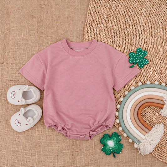 Light Mauve Baby Bubble Romper Newborn Outfit for Baby Girl, Coming Home Outfit, Baby Shower Gift Cotton Soft