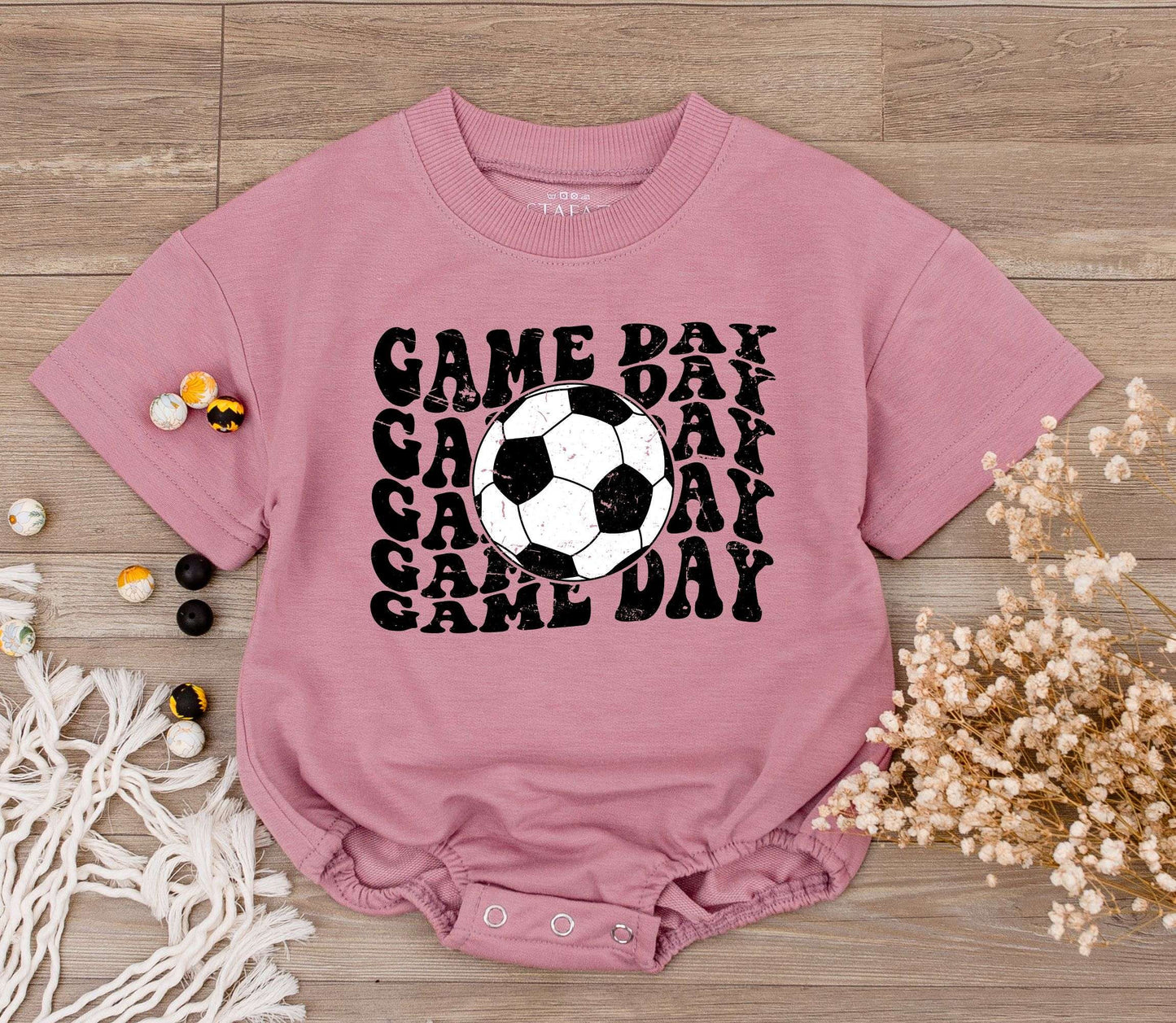 Cute Baby Boy Game Day Football Soccer Baseball Romper Outfit Retro Groovy Sports Jumpsuit Newborn First Birthday Shower Gift Comfortable Toddler Tee