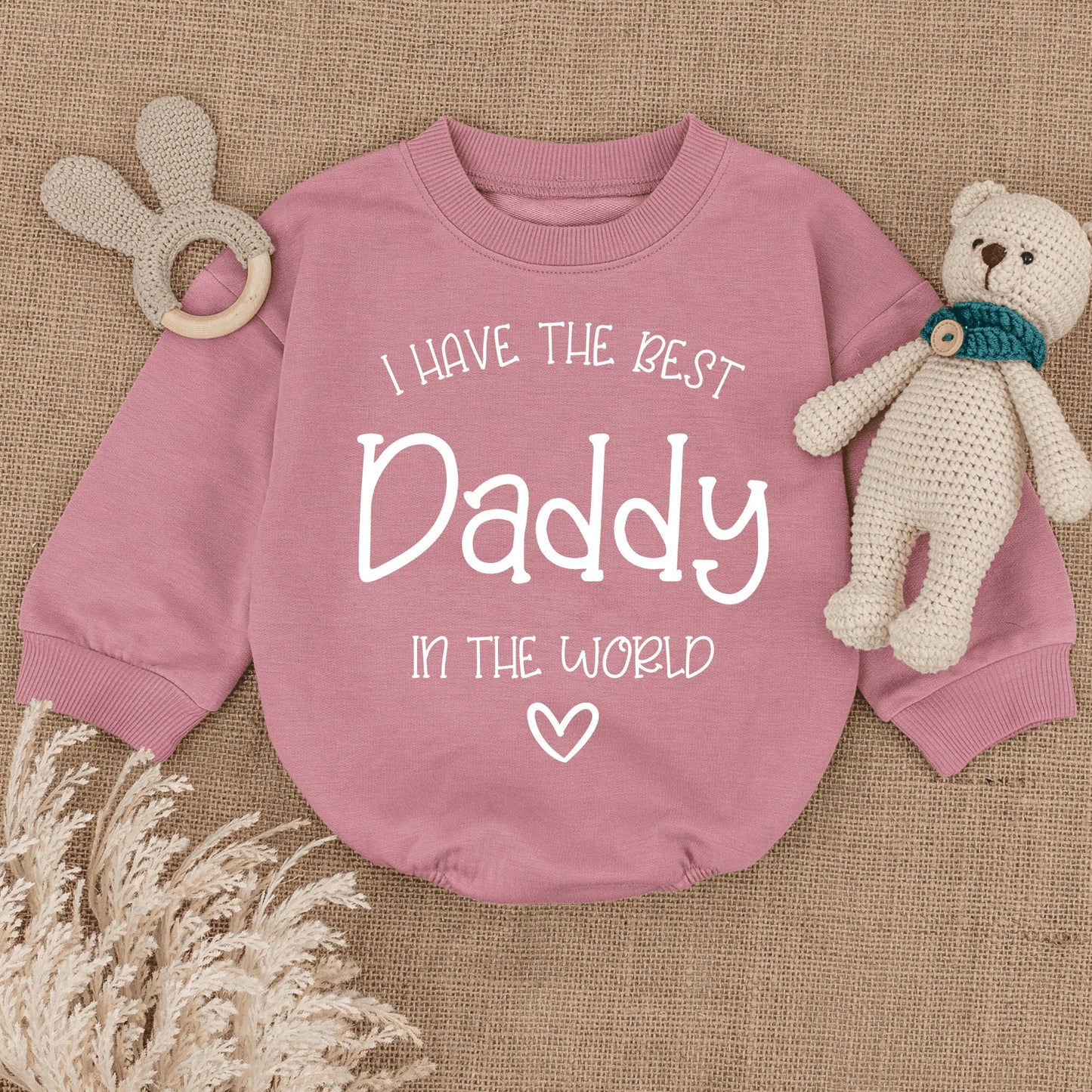 I Have The Best Daddy In The World Baby Romper Soft Cotton Newborn Infant Bodysuit for Fathers Day Gift New Dad Coming Home Outfit Pregnancy Announcement