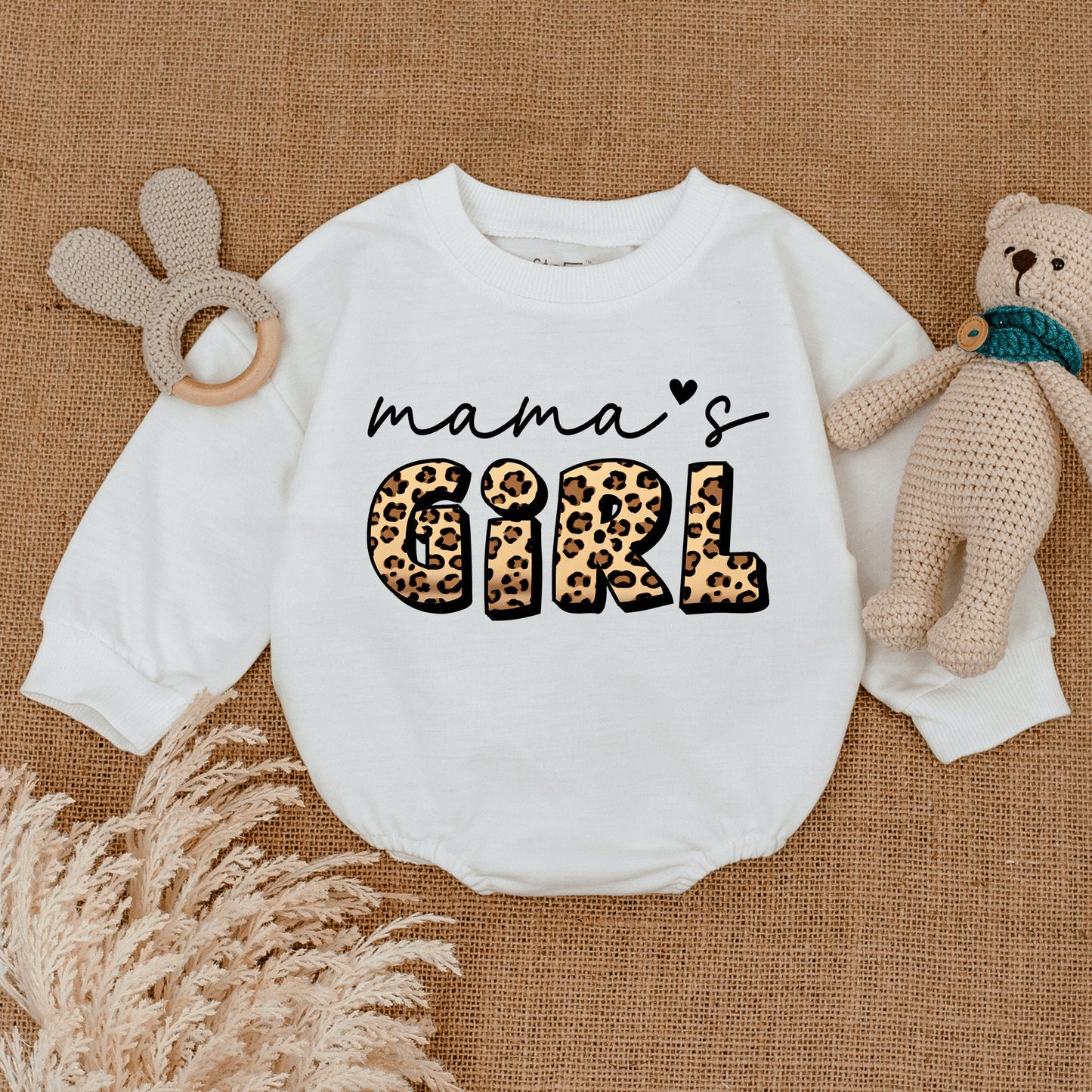 Mama's Girl Cheetah Print Baby Romper Cute Leopard Bodysuit for Baby Girls Perfect Mommy Daughter Matching Outfit Shower Gift