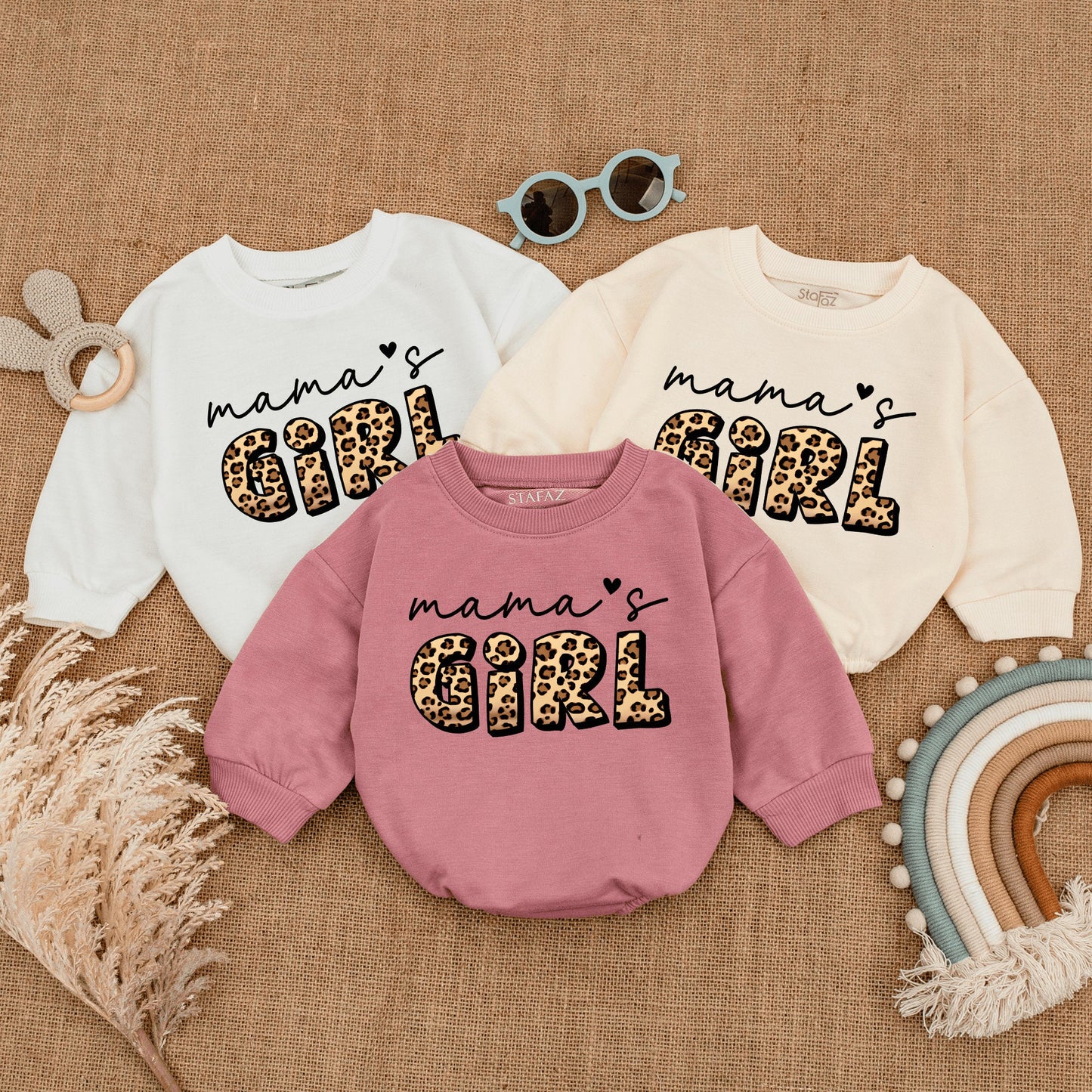 Mama's Girl Cheetah Print Baby Romper Cute Leopard Bodysuit for Baby Girls Perfect Mommy Daughter Matching Outfit Shower Gift