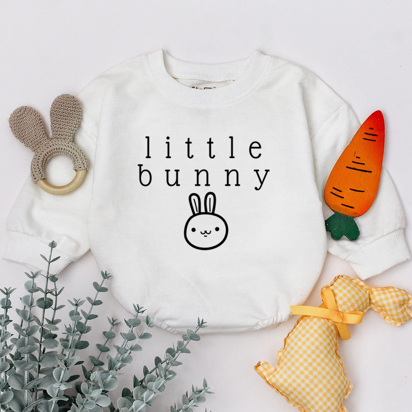 Little Bunny Baby Romper: Sweet Easter Outfit, Cute Newborn Gift, Soft Cotton Sleepsuit with Minimalist Rabbit Design, Perfect 1st Easter Outfit (137 chars)