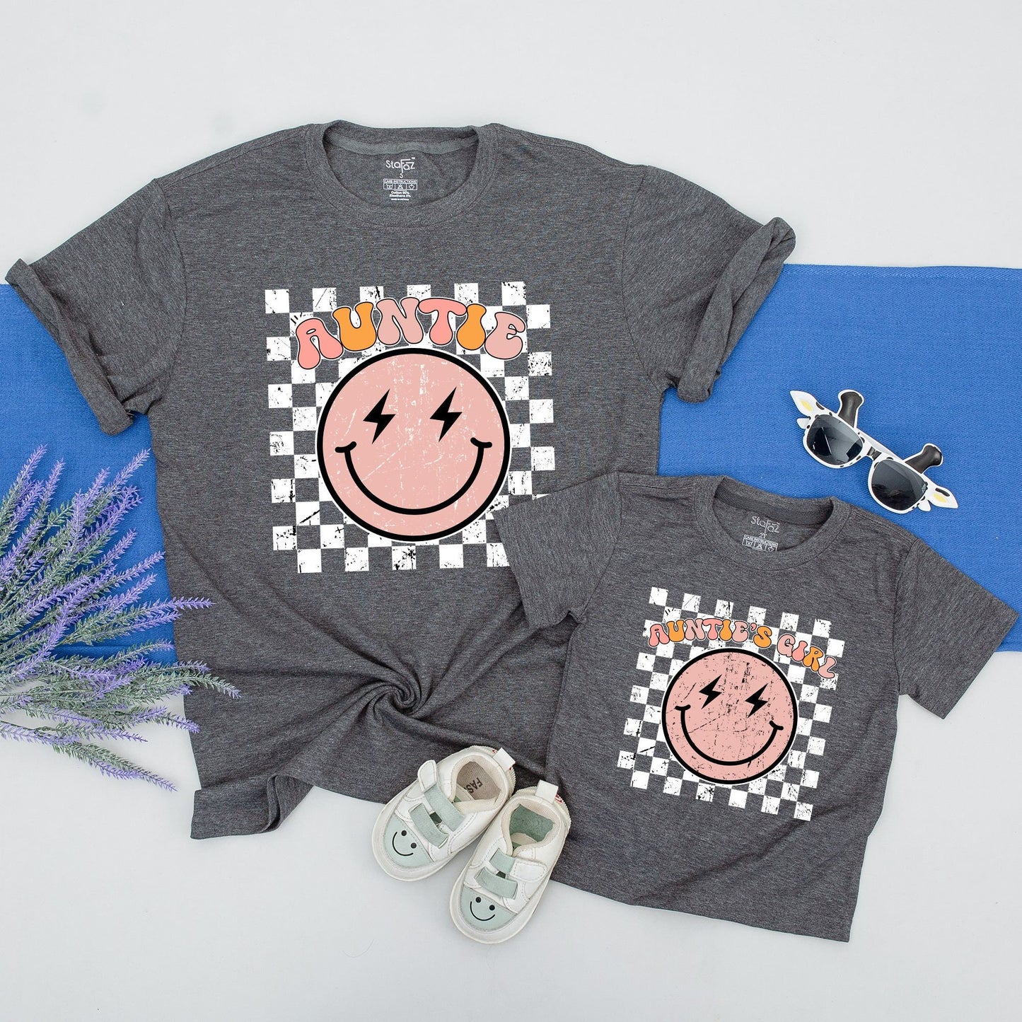 Personalized Auntie and Me Matching Shirts for Auntie's Girl or Nephew Niece Family Outfit Soft Cotton Comfortable Mother's Day Gift for Aunt
