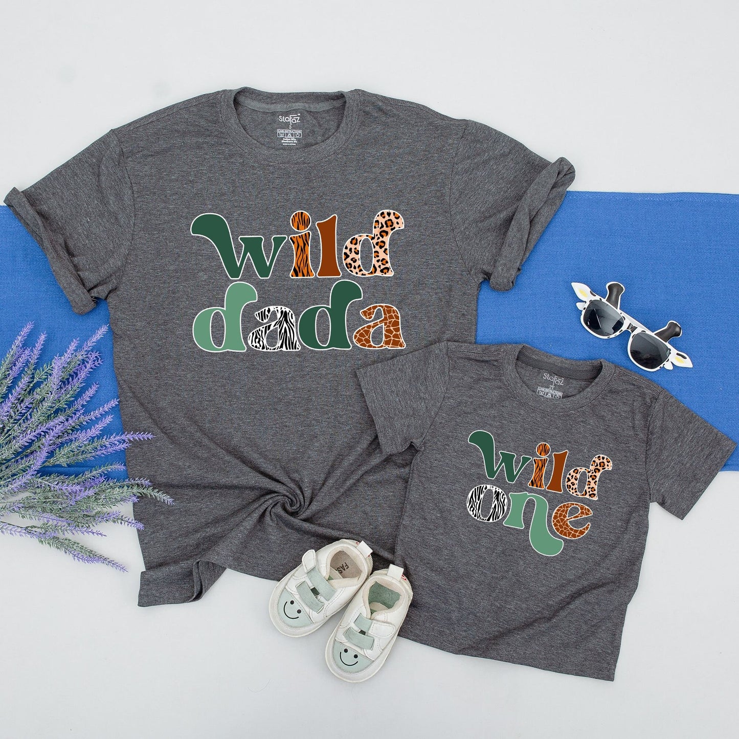 Wild One Matching Family 1st Birthday Shirts Safari Jungle Zoo Animal Party Outfit Comfortable Cotton Blend Keepsake Celebration
