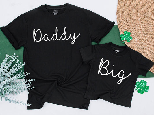 Big Middle Little Sibling Shirts Matching Family Tees for Daddy Mama Announcement Baby Romper Toddler Outfit Biggest