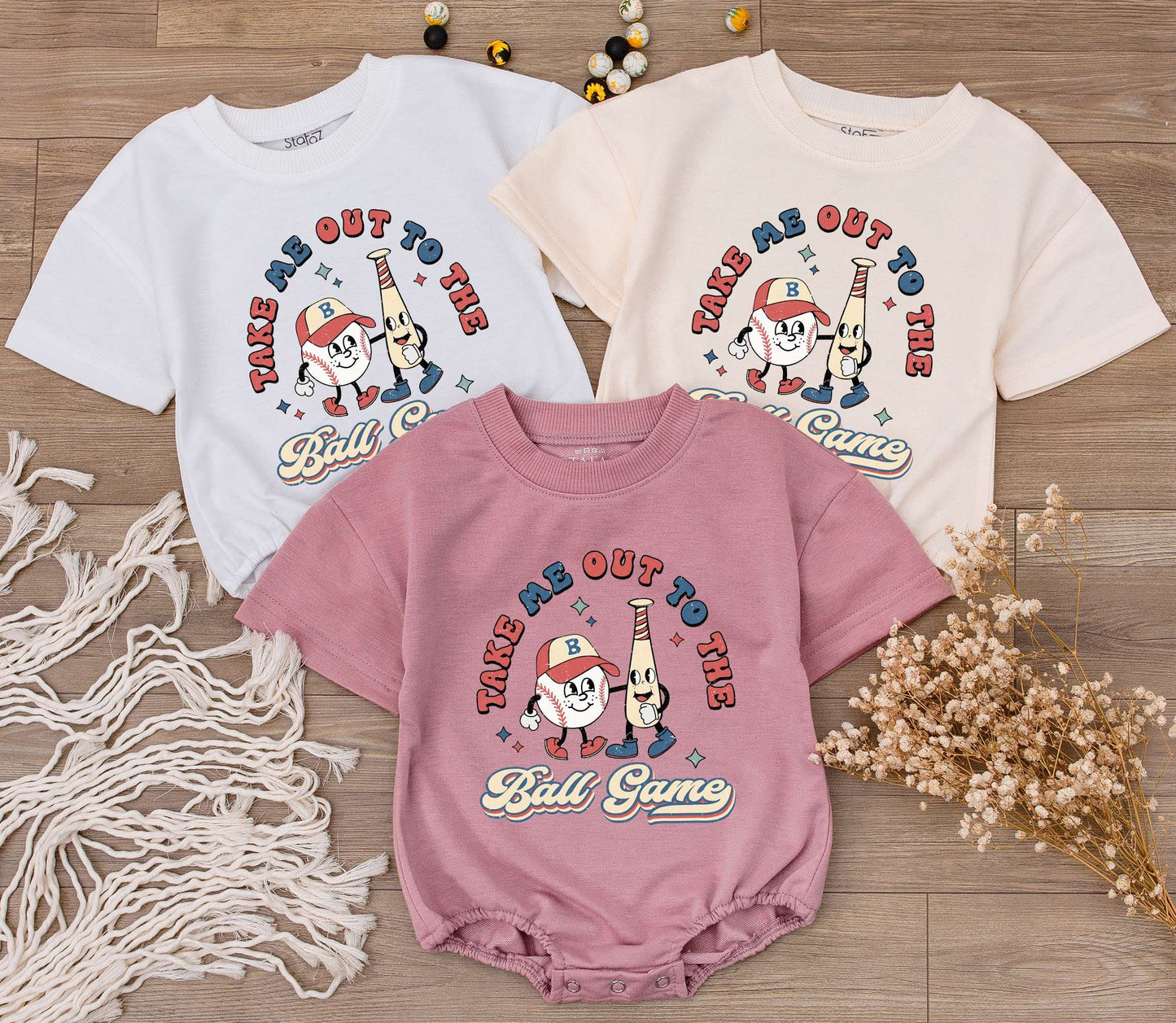 Take Me Out To The Ball Game Romper, Vintage Baseball Baby Bodysuit 1st Birthday Outfit, Game Day Clothes Cute Boy Newborn Shirt, Retro Vibes 138