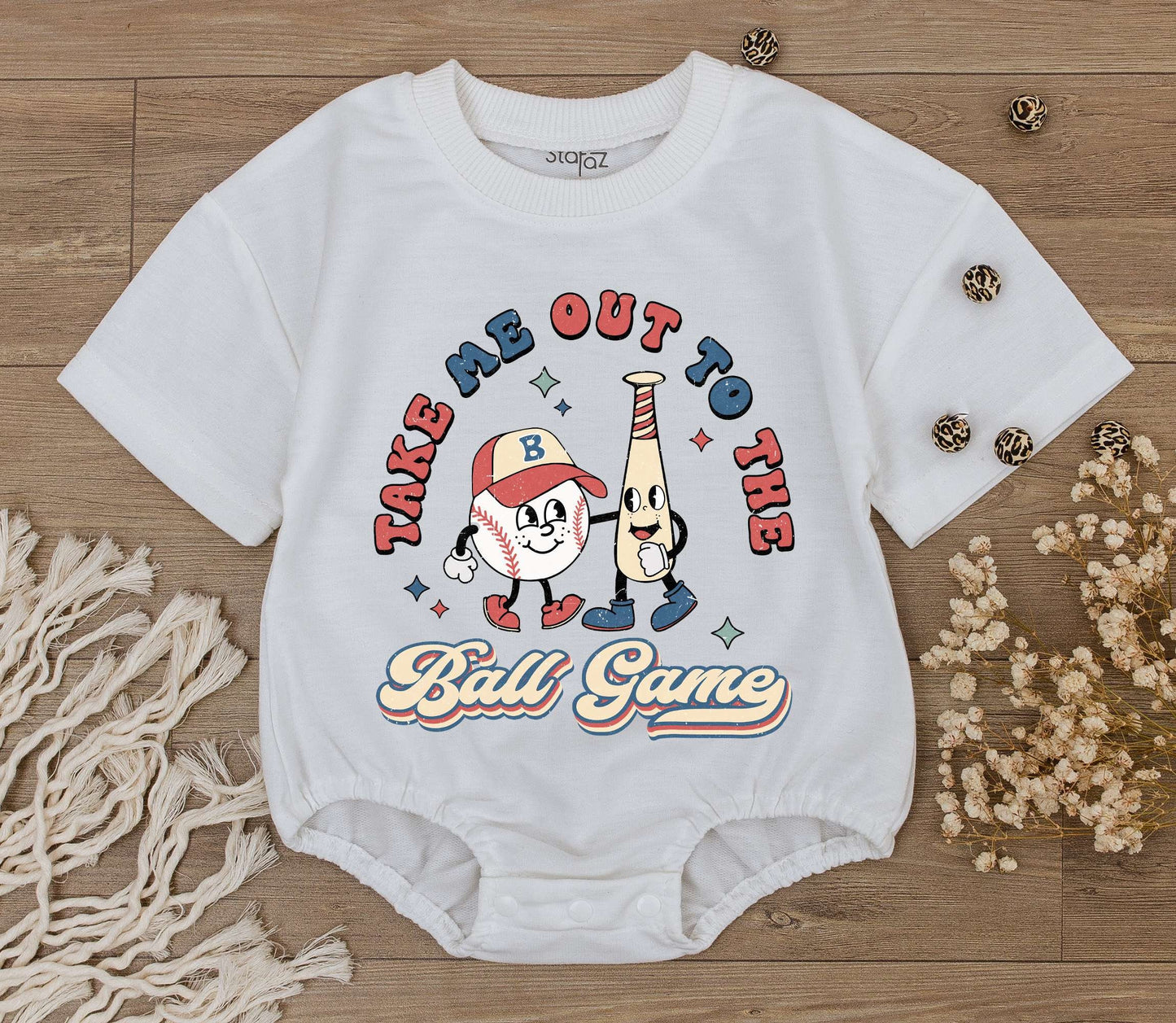 Take Me Out To The Ball Game Romper, Vintage Baseball Baby Bodysuit 1st Birthday Outfit, Game Day Clothes Cute Boy Newborn Shirt, Retro Vibes 138