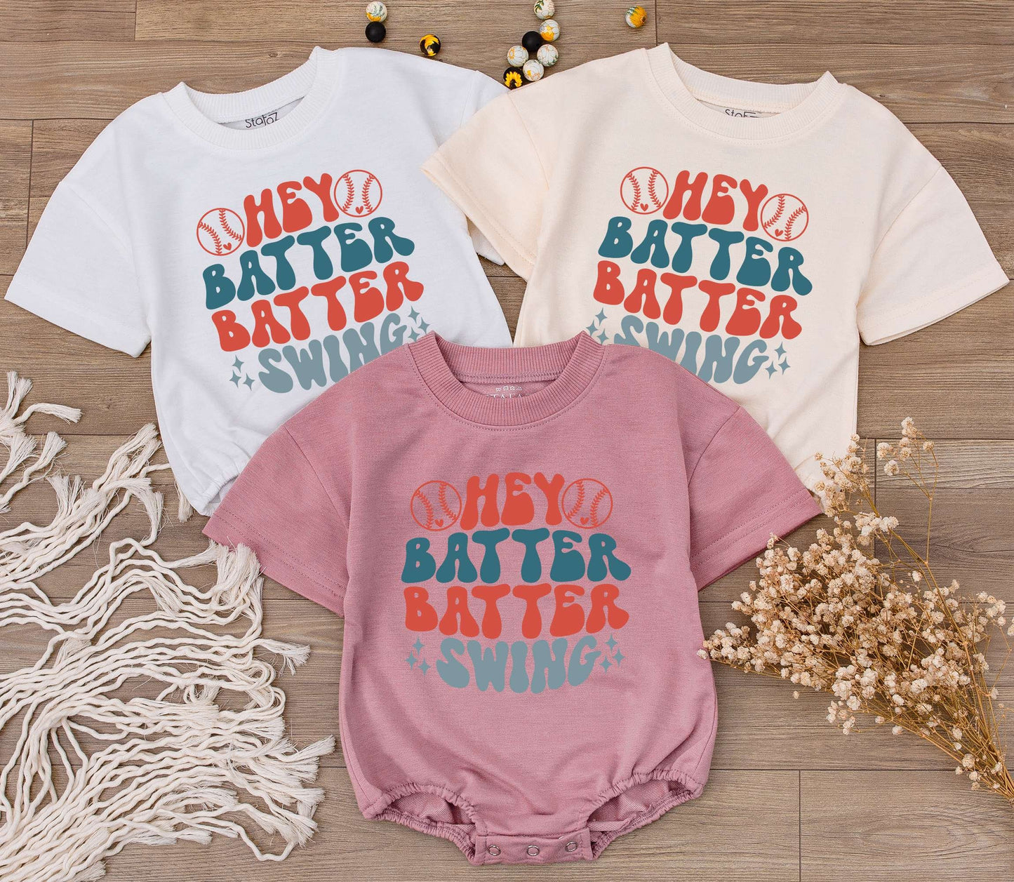 Hey Batter Batter Baby Romper Set Retro Baseball Outfit for Newborn Girl or Boy Cute Game Day Sport Jumpsuit First Birthday Outfit Gift Idea (137 chars)