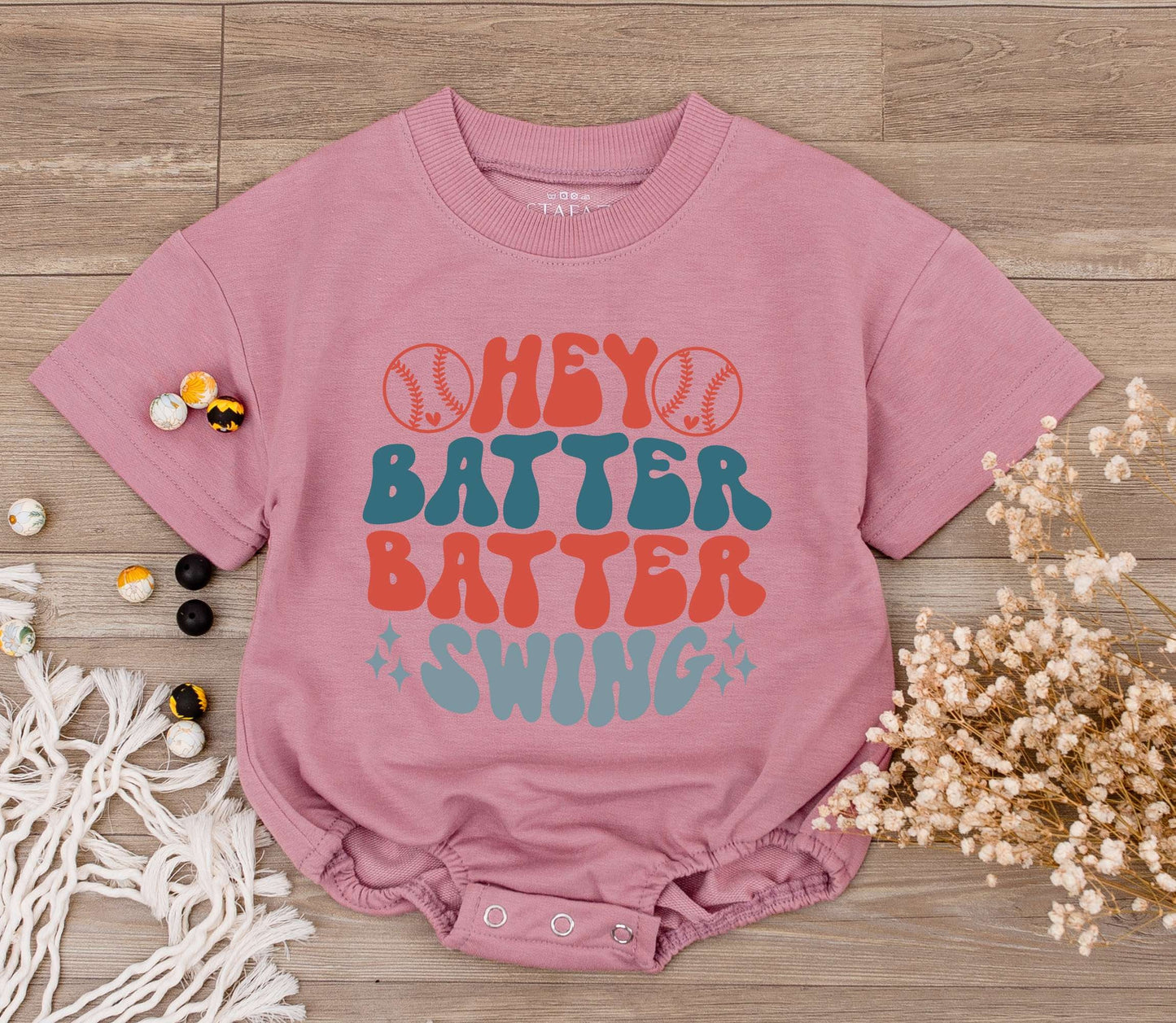 Hey Batter Batter Baby Romper Set Retro Baseball Outfit for Newborn Girl or Boy Cute Game Day Sport Jumpsuit First Birthday Outfit Gift Idea (137 chars)