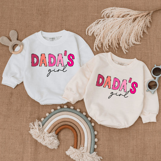 Dada's Girl Pink & Peach Bubble Romper Sweet Newborn Baby Girl Outfit Adorable Infant Clothes Perfect Baby Shower Gift for Girls