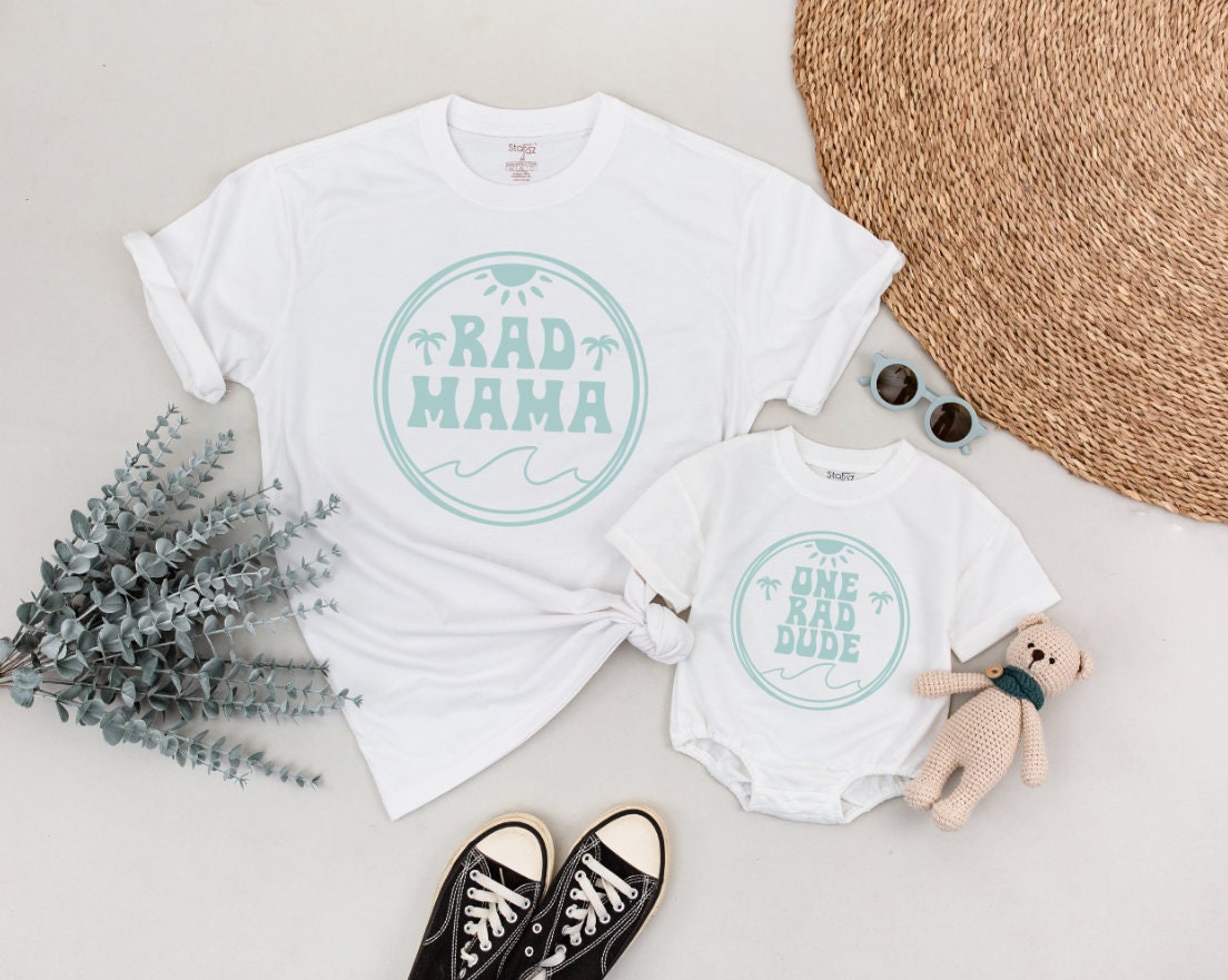 Matching Surf Family Birthday Shirts, The Big One, Rad Dude Shirts for Surfer Family Outfits, 1st Birthday, Summer Fun