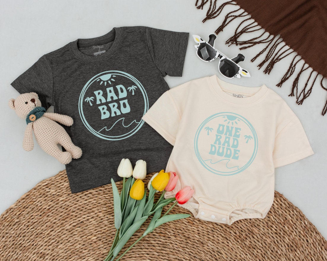 Matching Surf Family Birthday Shirts, The Big One, Rad Dude Shirts for Surfer Family Outfits, 1st Birthday, Summer Fun