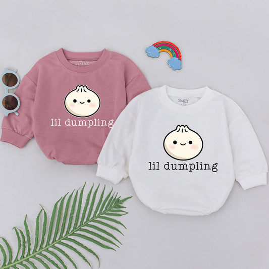 Lil Dumpling Baby Romper Cute Vegan Bodysuit Foodie Gift Asian Dim Sum Costume Funny Outfit Soft Comfortable Playwear Baby Shower Present 139 chars