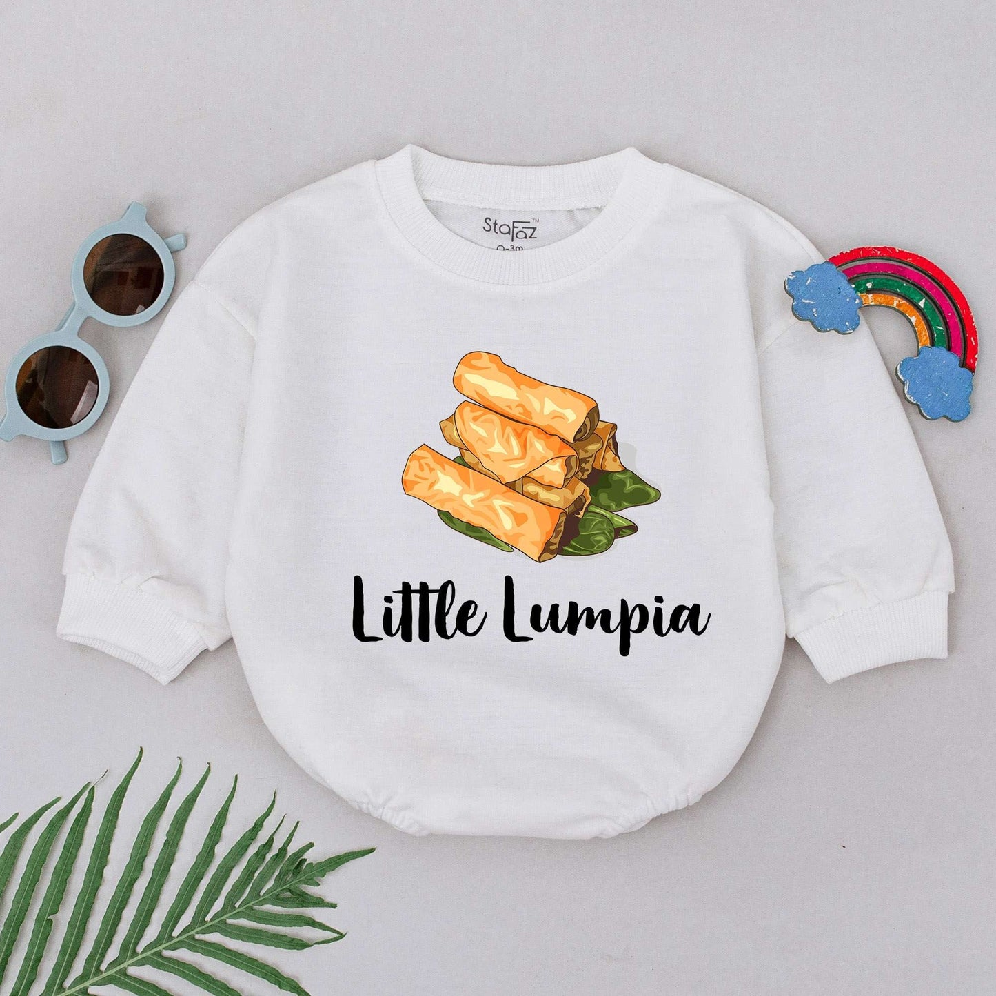 Little Lumpia Baby Romper: Sweet Filipino Food Bodysuit for Boys and Girls! Pastry Outfit, Foodie Gift, Minimalist Design Baby Shower Gift (136 chars)