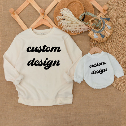 Custom Design Mommy & Me Outfits, Dad & Son Matching Sets, Baby Bodysuit & Romper, Cute Baby Clothes, Family Gifts