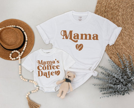 Mama Needs Coffee Matching Mama and Mini Outfit Gift for New Mom Coffee Date Baby Girl Outfit Mother's Day Gift Soft Cotton