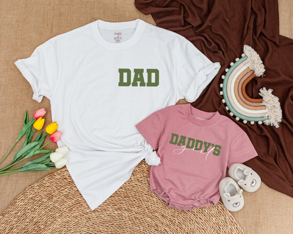 Happy First Father's Day Shirt Daddy's Little Girl Matching Dad Daughter Gift from Daughter Birthday