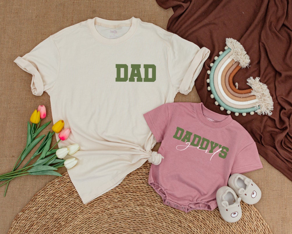 Happy First Father's Day Shirt Daddy's Little Girl Matching Dad Daughter Gift from Daughter Birthday