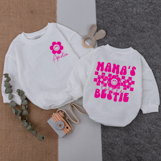 Mama's Little Bestie Oversized Baby Romper Adorable Personalization Bodysuit Perfect Mother's Day Gift Baby Shower Shower Sleepsuit