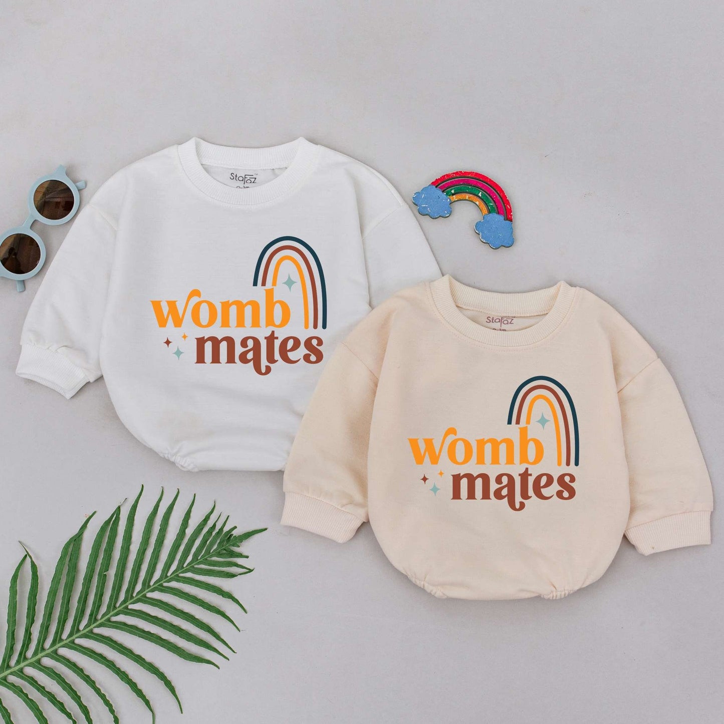Twin Baby Bodysuit Set: Womb Mates & Best Friends Outfit Gift