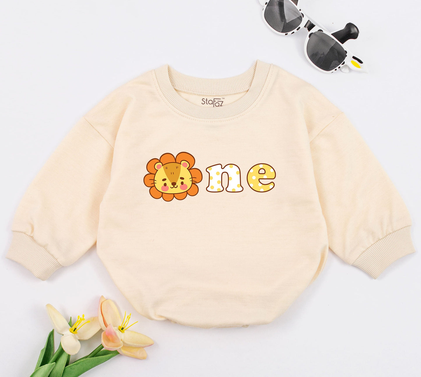 1st Birthday Baby Romper, Unisex Animal Bodysuit, Infant Outfit Gift