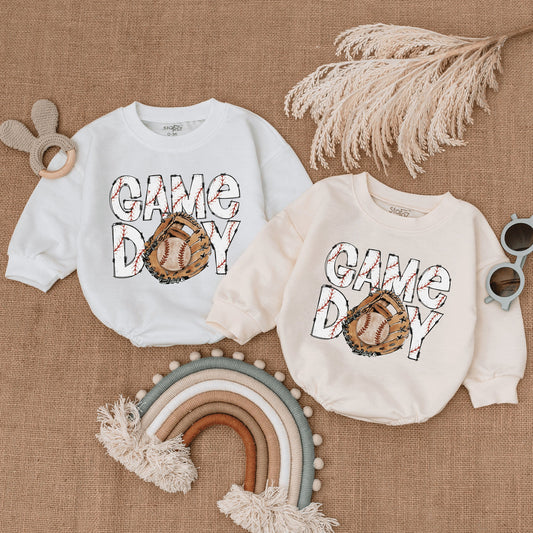Vintage Baseball Baby Romper - Game Day Bodysuit for Infants