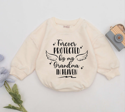 Forever Protected By Grandma Romper Sweet Angel Baby Shirt Memorial Outfit Sent From Heaven Comforting Remembrance Gift for Baby Shower