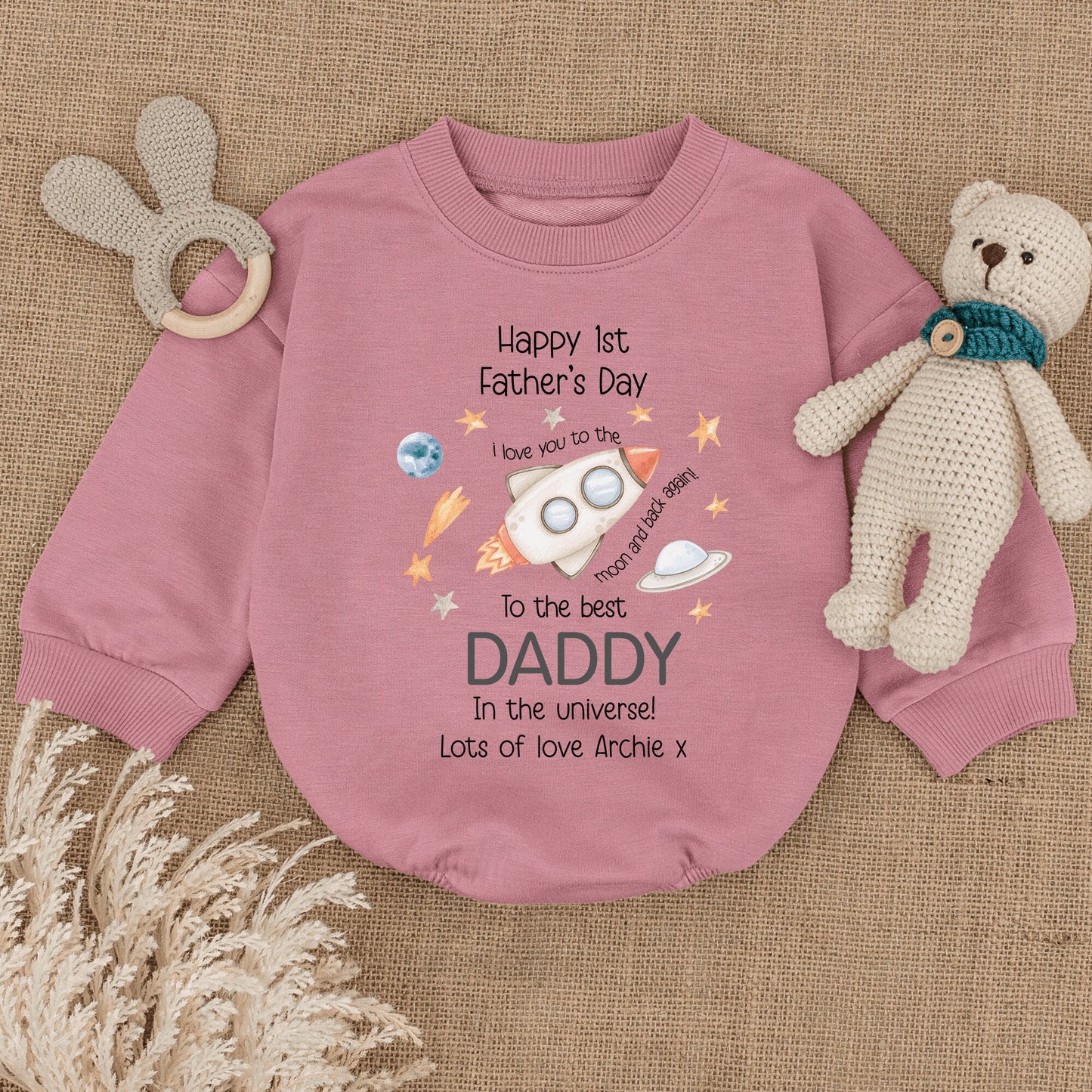 New Dad Gift: Personalized 1st Father's Day Baby Bodysuit Outfit