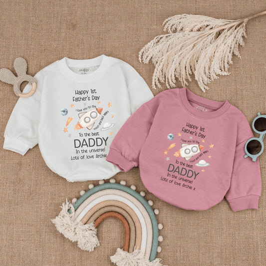 New Dad Gift: Personalized 1st Father's Day Baby Bodysuit Outfit