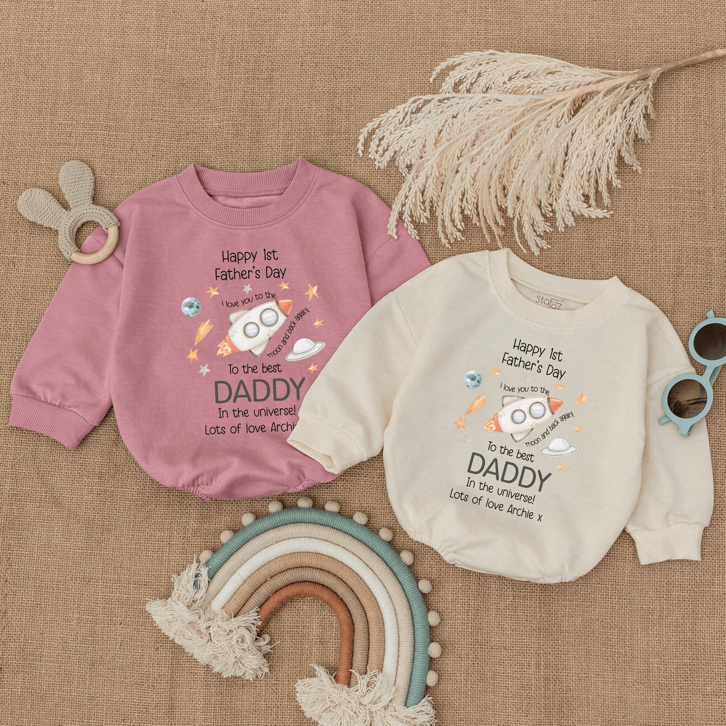 New Dad Gift: Personalized 1st Father's Day Baby Bodysuit Outfit