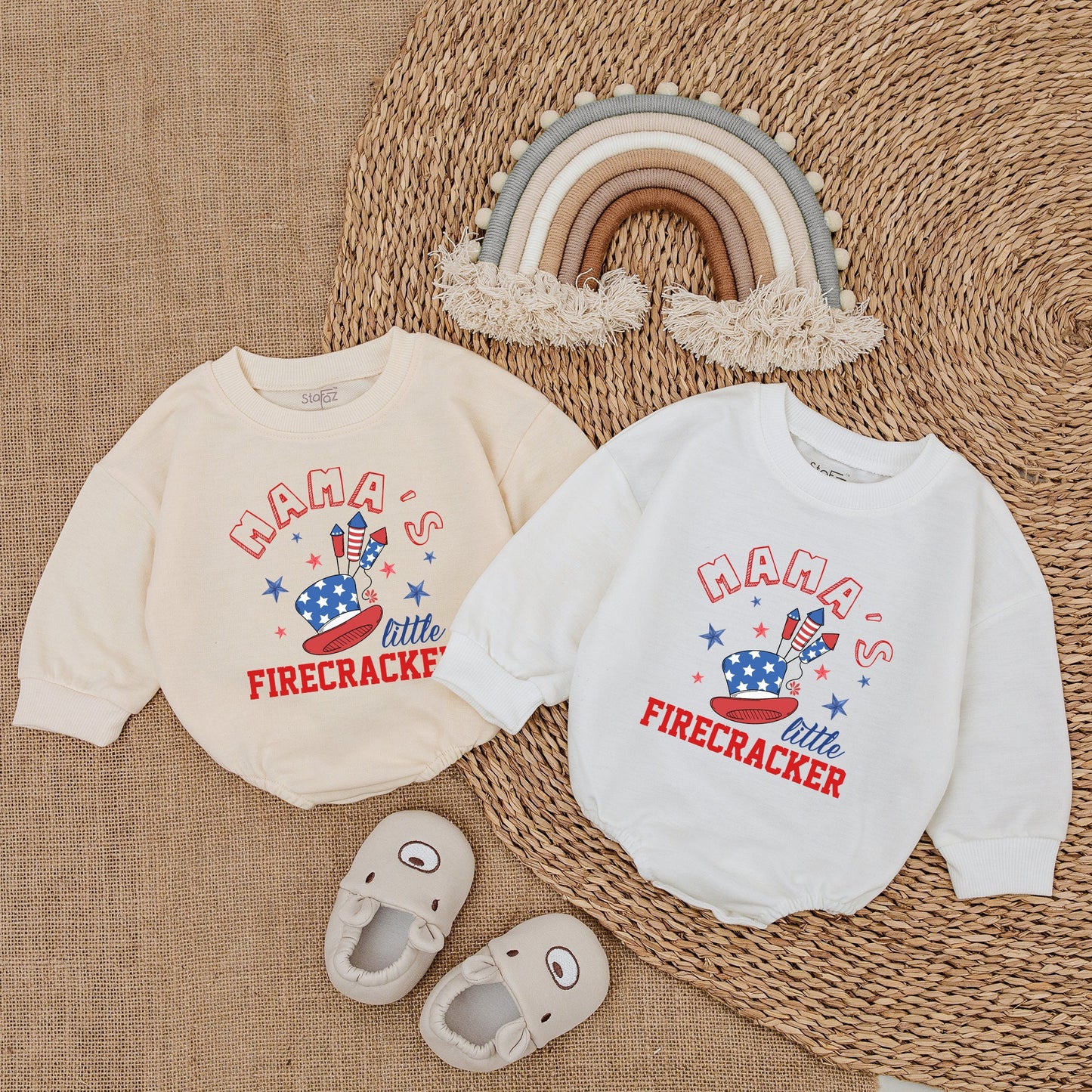 Patriotic Baby Romper - Newborn Outfit - 4th of July Baby Clothes