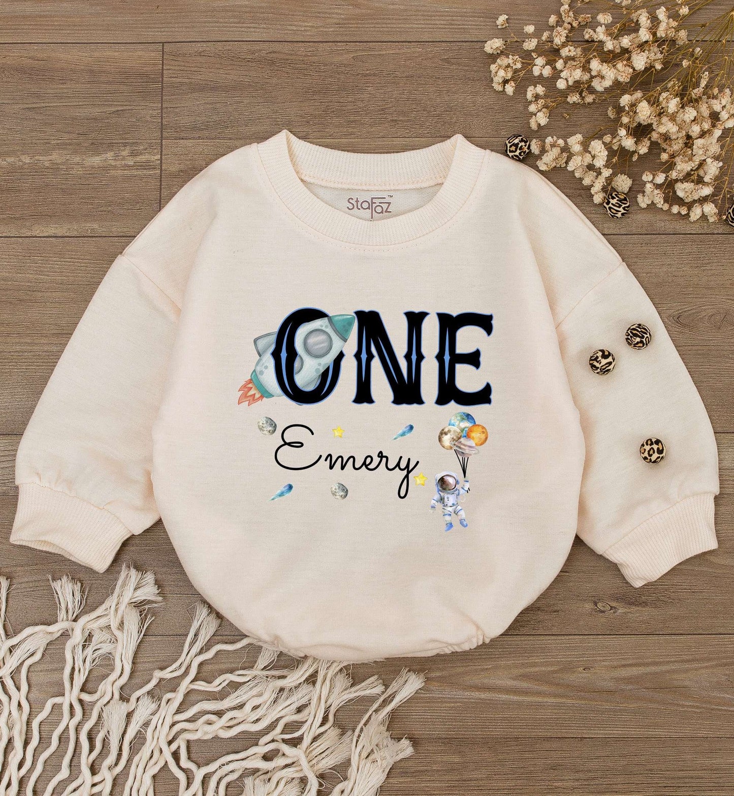 Galaxy Themed Personalized 1st Birthday Bodysuit | Unisex Baby Outfit