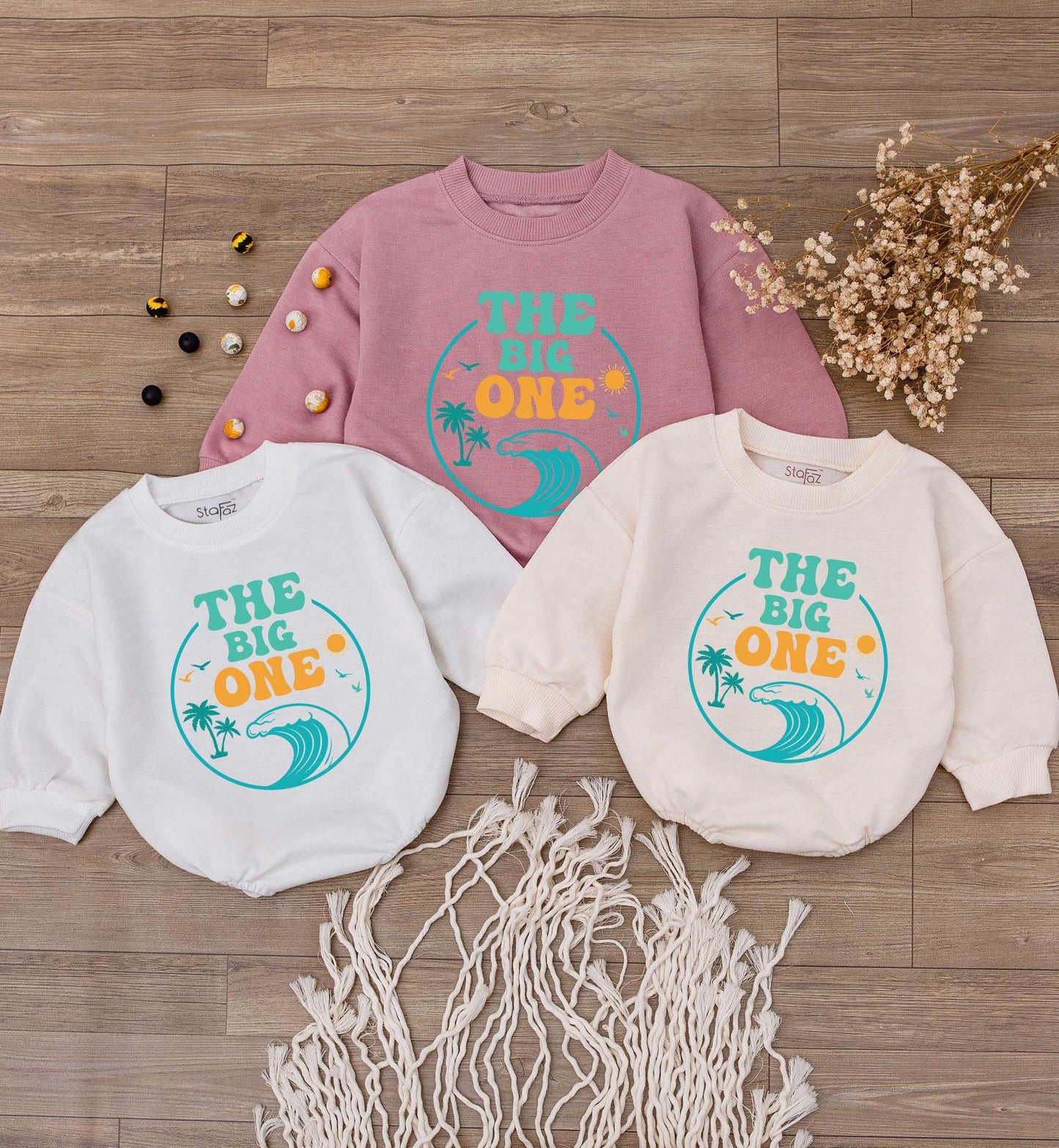 Beach Van 1st Birthday Romper: Neutral Baby Shower & Summer Outfit