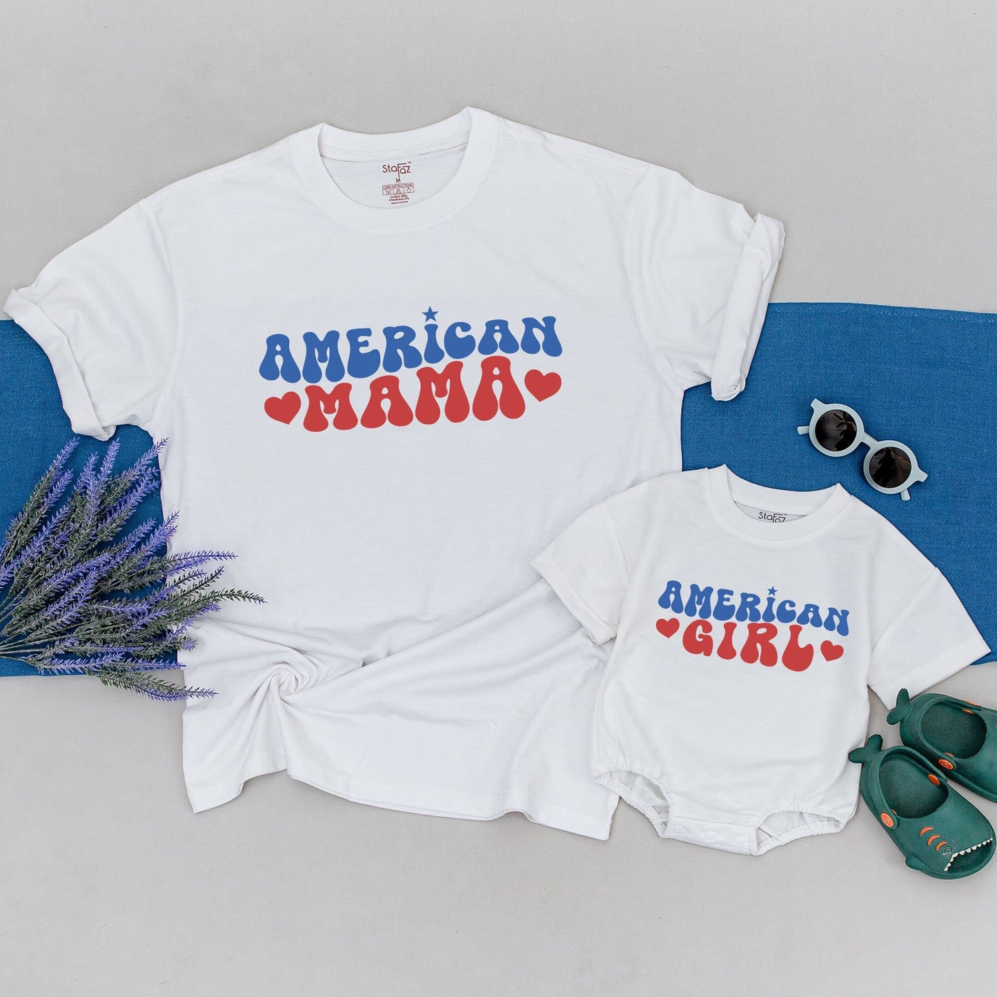 4th of July Mommy & Me Tees: American Mama & Babe Matching Outfits