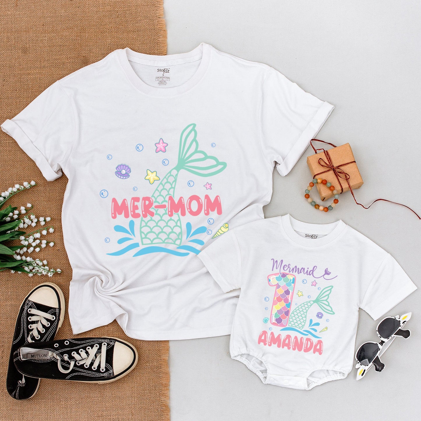 Mermaid Family Outfits: Custom Baby & Matching Birthday Shirts