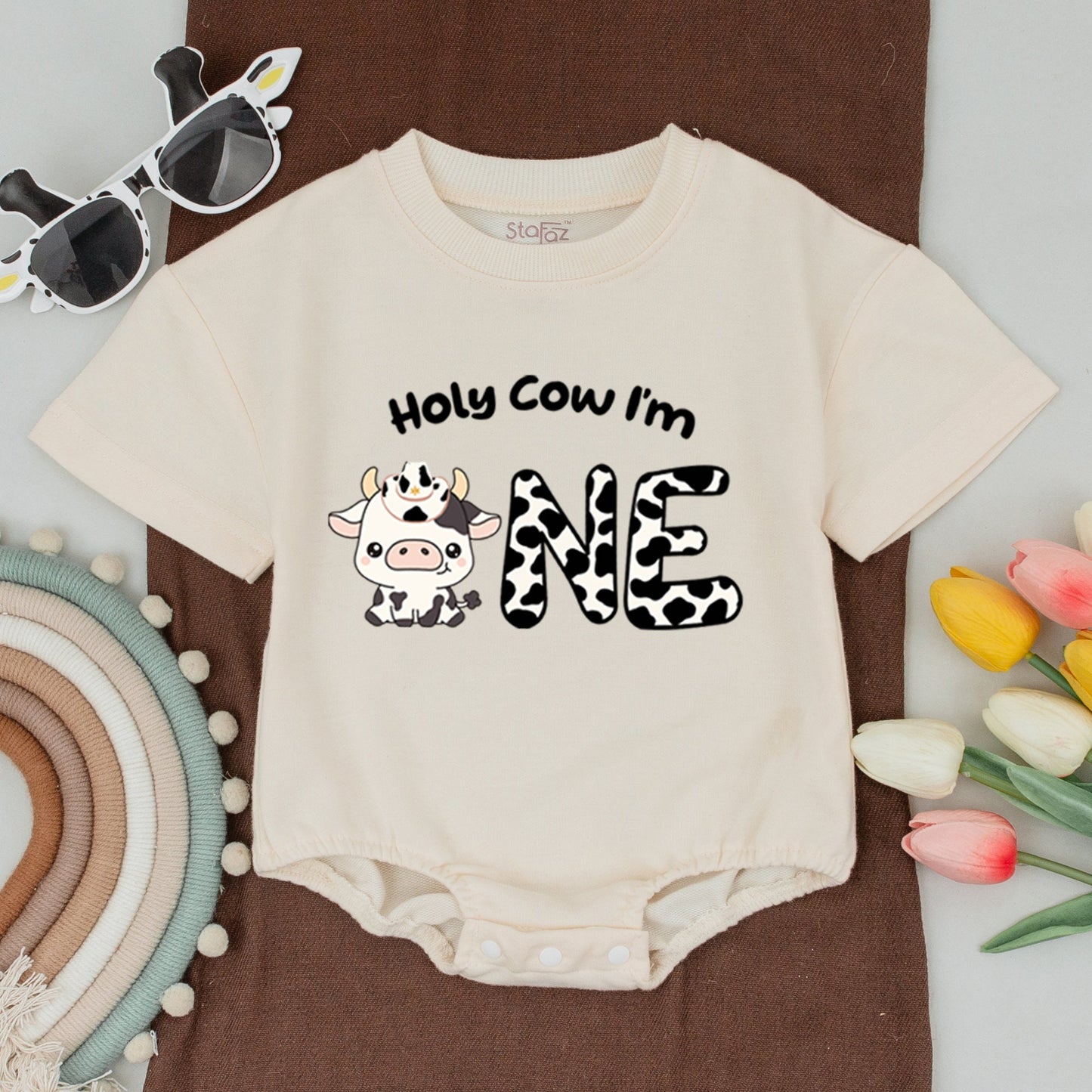 Cow Themed 1st Birthday Family Outfit – Personalized Shirts & Bodysuit