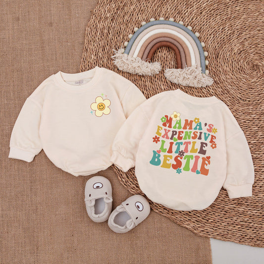 Mom's Retro Bestie Bodysuit: Cute Vintage Romper for Baby