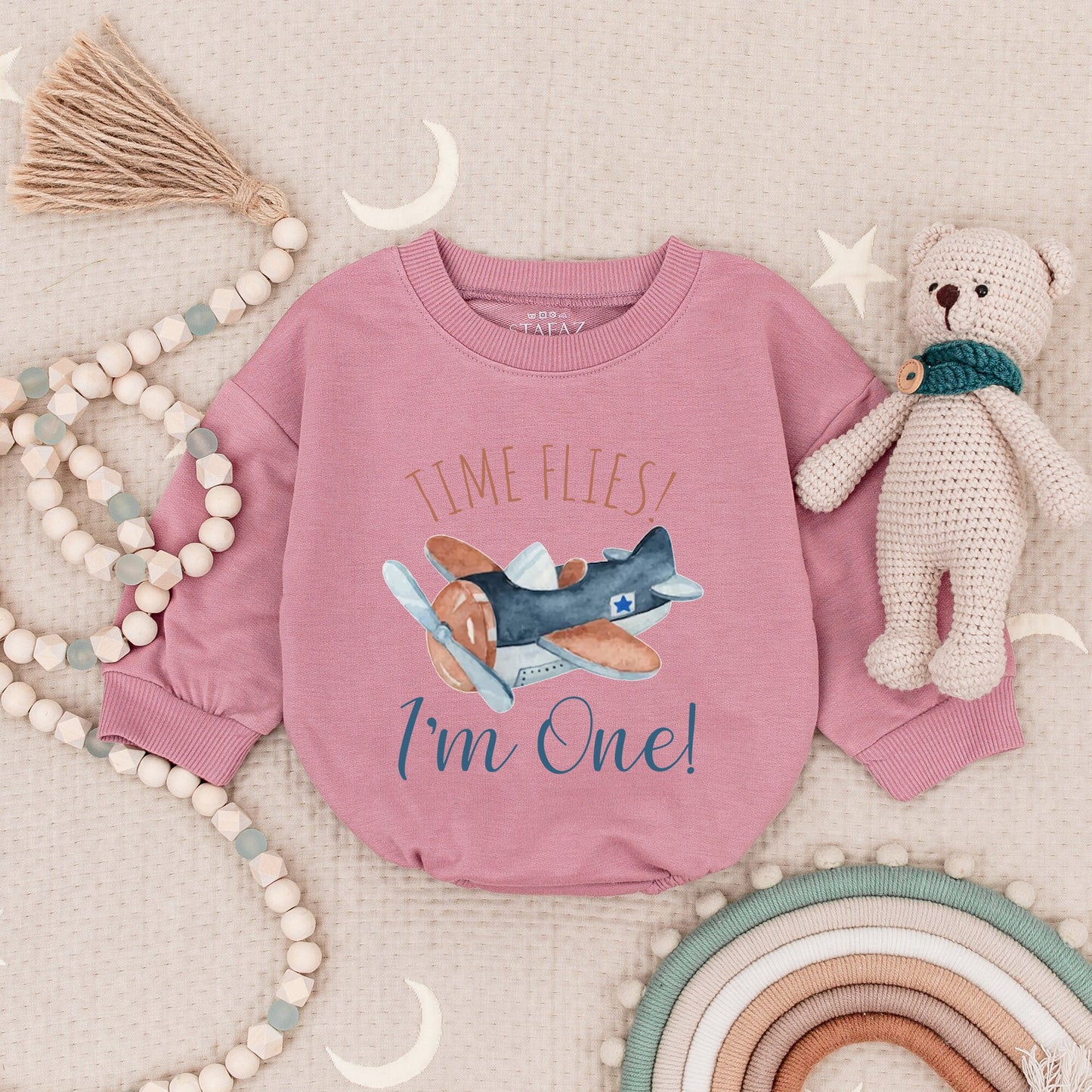 Time Flies I'm One Airplane Romper Birthday Outfit Baby Boy Girl Copilot Bodysuit Airplane Theme Little Guy Astronaut First Birthday Comfortable Cotton (135 chars)